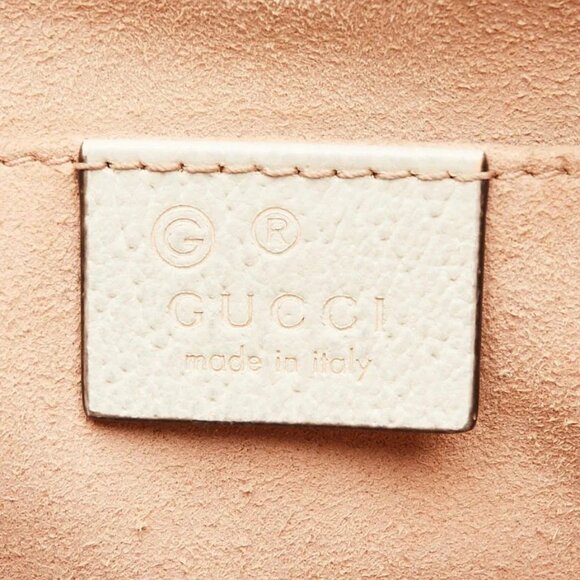 Gucci White Leather Vintage Web Small Ophidia Crossbody Bag - Picture 9 of 12